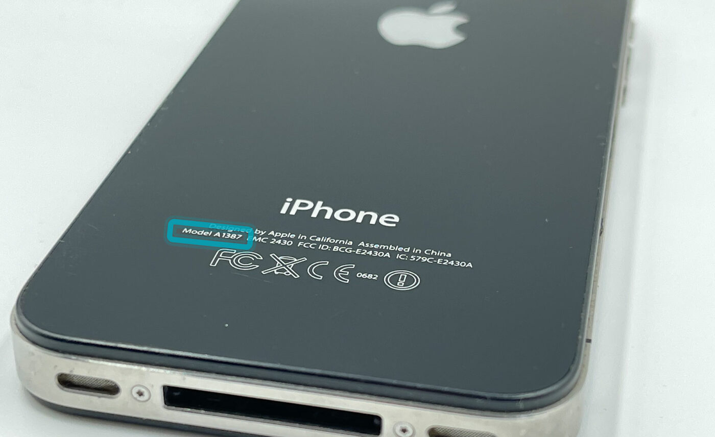 iPhone Modellnummer auf der Rückseite des iPhones